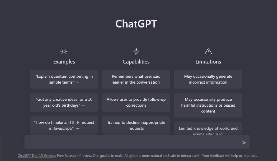 chatgpt interface