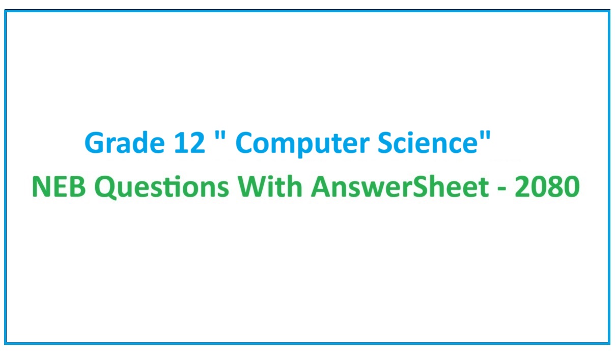 class 12 Computer Science paper with solutions