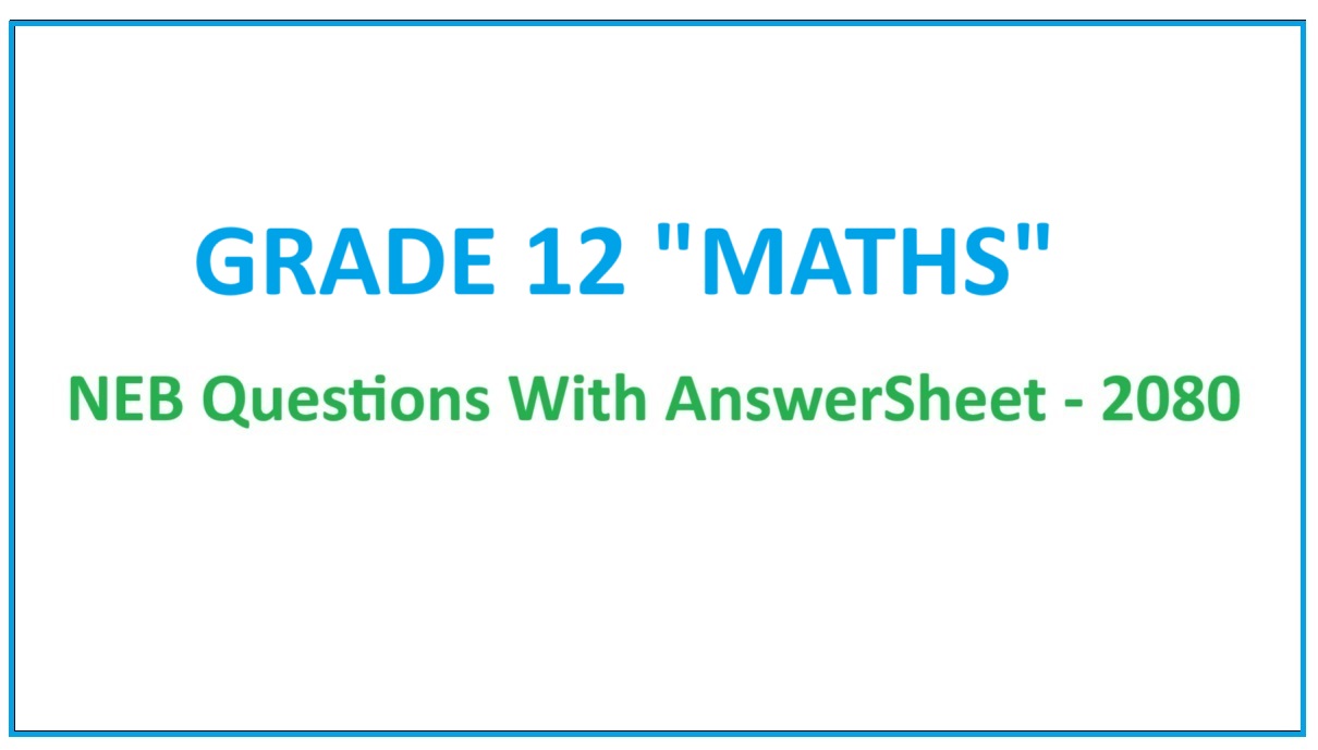 class 12 Maths paper with solutions