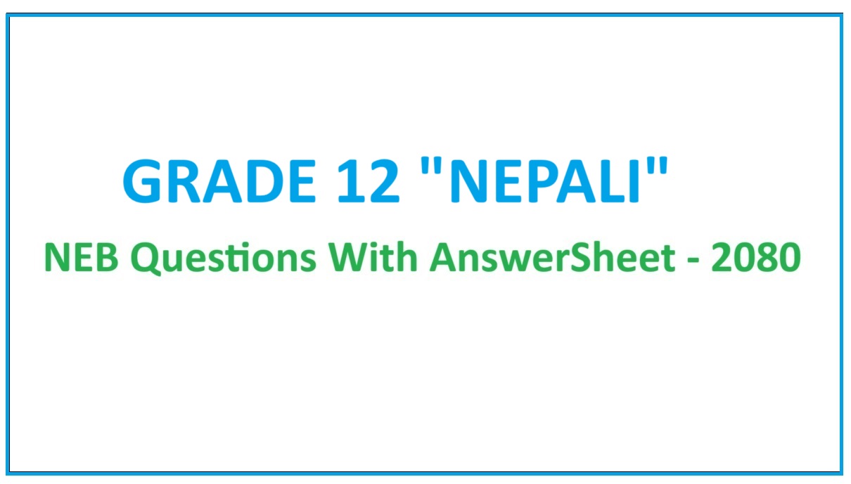 class 12 Nepali paper with solutions