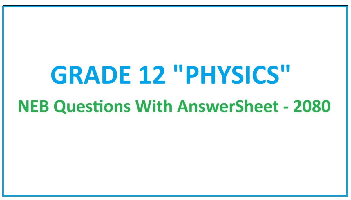 class 12 Physics paper with solutions