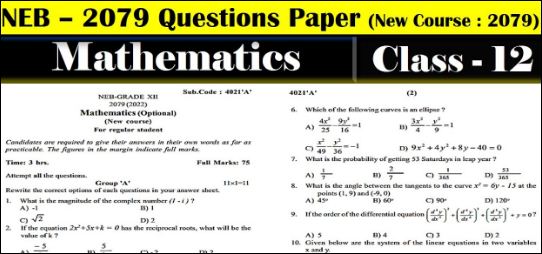 Neb grade 12 maths paper 