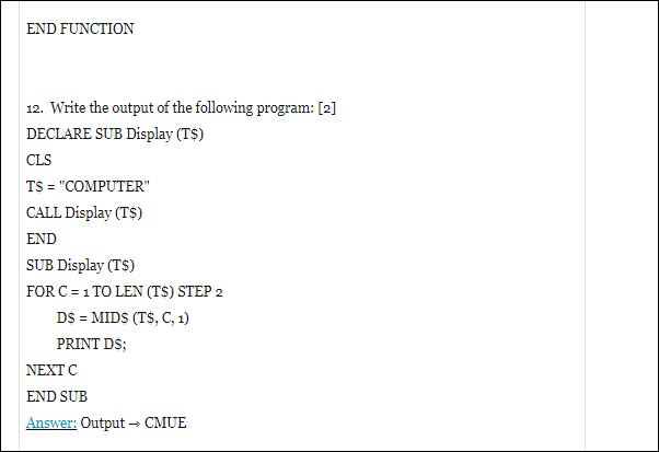 SEE computer science question papers 2079