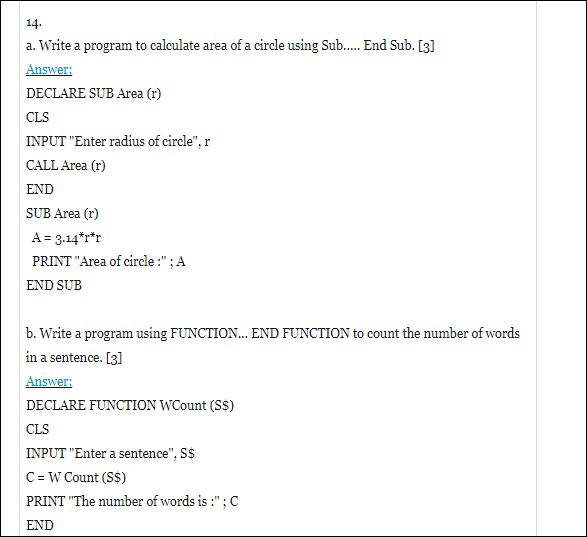 SEE computer science question papers 2079