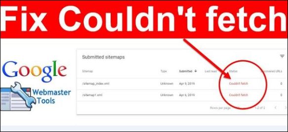 sitemap couldn't fetch error